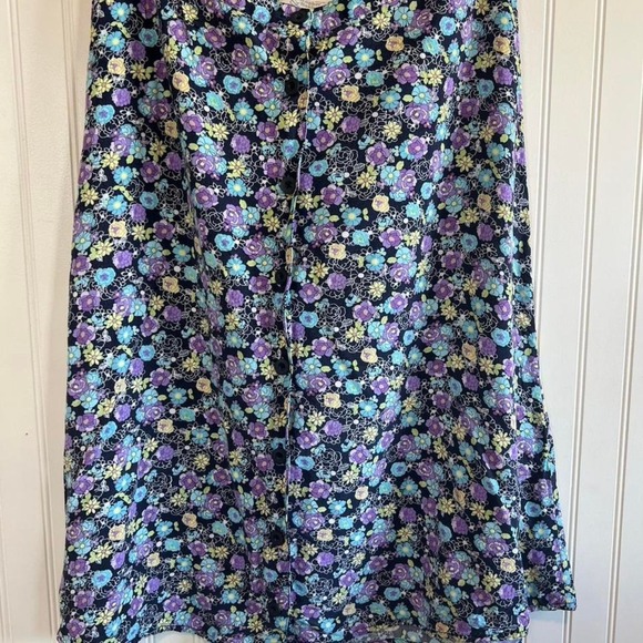 VTG blue floral skirt womens size 12 - Picture 1 of 8